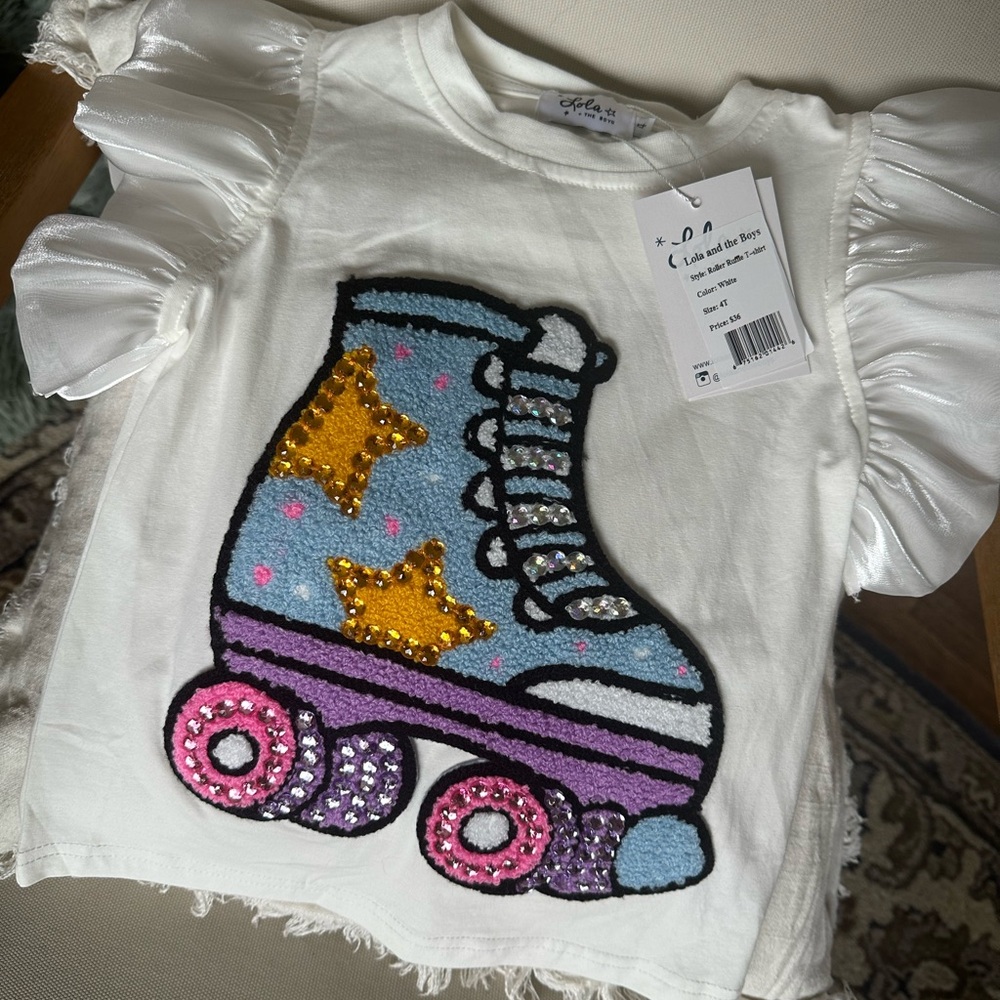Lola + The Boys Roller Skate Ruffle T-Shirt